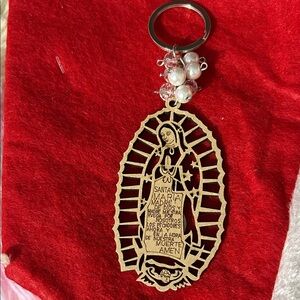 Silver Virgin Mary Metal Keychain